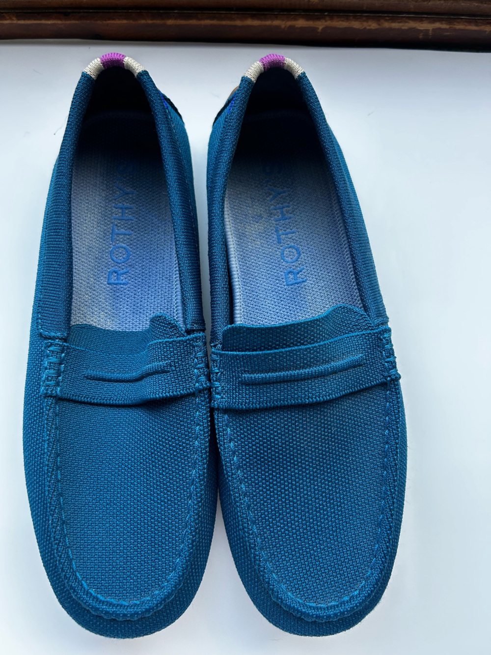 Rothy's The Driver Loafers in Opal Blue Women’s Size 9 EUC